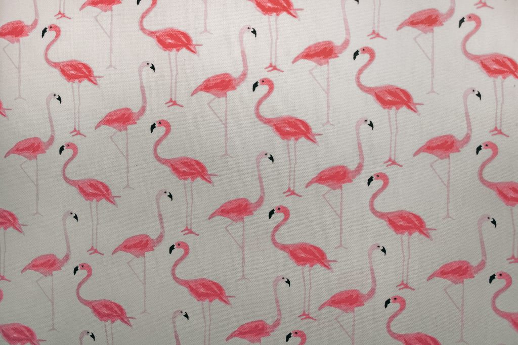 Papier peint avec des flamands roses